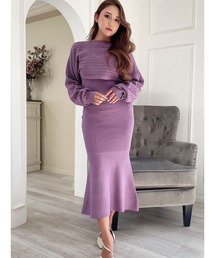 DURAS | 透かし柄ニットレイヤードワンピース(ワンピース)