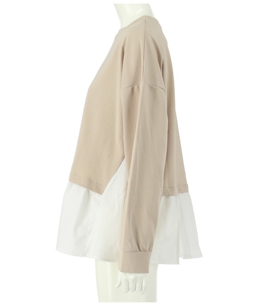 ANAP（アナップ）の「異素材ドッキングトップスカットソー（Tシャツ/カットソー・レディース・ベージュ/ブラック・FREE）」の10枚目の写真