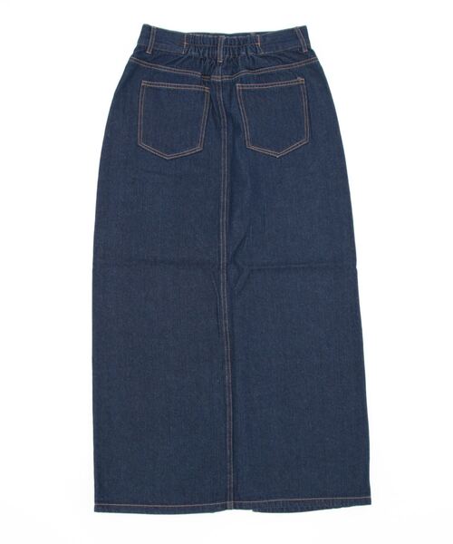 VENCEEXCHANGE(ヴァンスエクスチェンジ)の「フロントスリットロングスカート(デニムスカート・レディース・ブラック/ブルー/ネイビー・M)」の4枚目の写真
