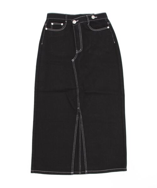 VENCEEXCHANGE(ヴァンスエクスチェンジ)の「フロントスリットロングスカート(デニムスカート・レディース・ブラック/ブルー/ネイビー・M)」の17枚目の写真