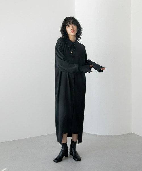 VACANCY（ヴァカンシー）の「サイド切り替えシャツワンピース（ワンピース・レディース・その他/ブラック/ブルー/ネイビー・FREE）」の21枚目の写真