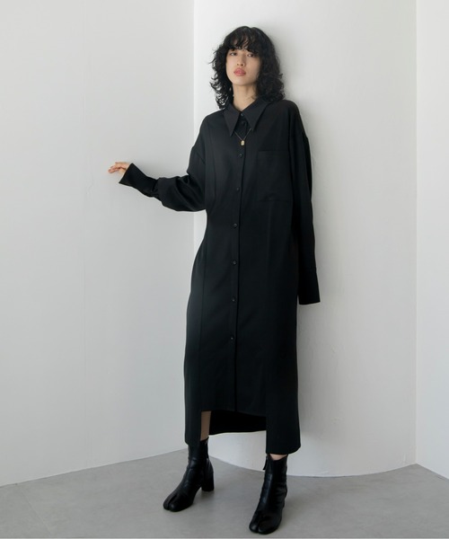 VACANCY（ヴァカンシー）の「サイド切り替えシャツワンピース（ワンピース・レディース・その他/ブラック/ブルー/ネイビー・FREE）」の12枚目の写真