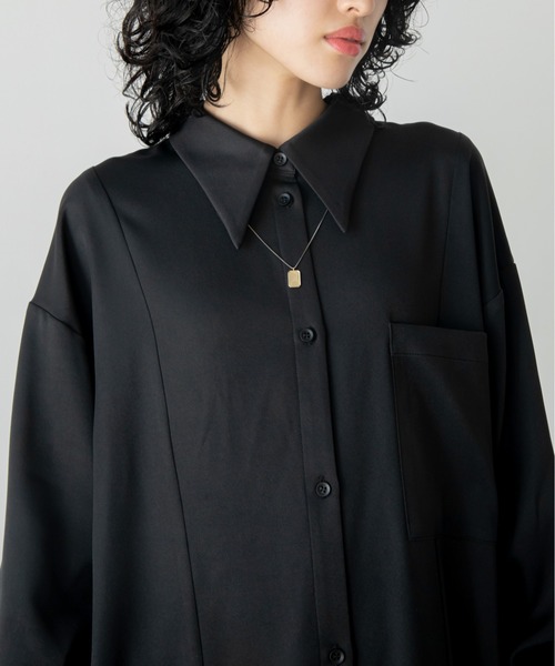 VACANCY（ヴァカンシー）の「サイド切り替えシャツワンピース（ワンピース・レディース・その他/ブラック/ブルー/ネイビー・FREE）」の15枚目の写真