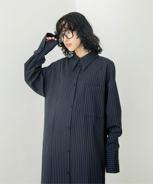 VACANCY（ヴァカンシー）の「サイド切り替えシャツワンピース（ワンピース・レディース・その他/ブラック/ブルー/ネイビー・FREE）」の16枚目の写真