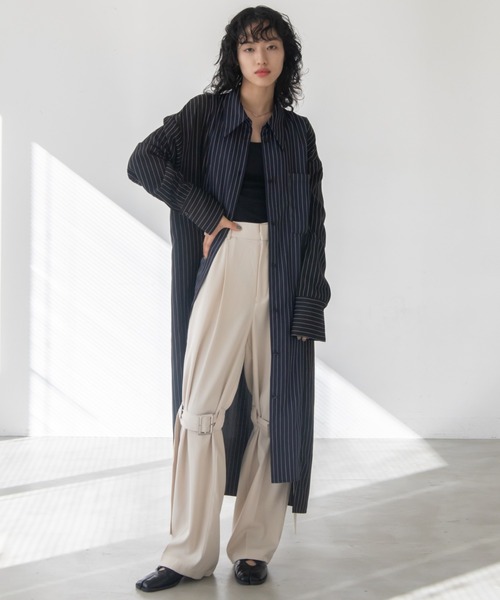 VACANCY（ヴァカンシー）の「サイド切り替えシャツワンピース（ワンピース・レディース・その他/ブラック/ブルー/ネイビー・FREE）」の6枚目の写真