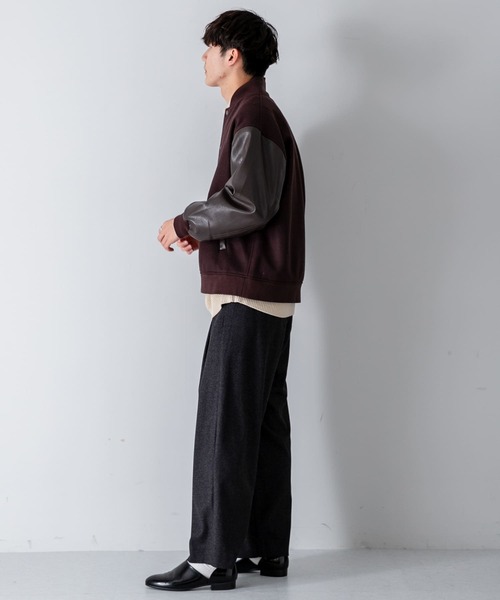 SENSE OF PLACE by URBAN RESEARCH（センスオブプレイスバイアーバンリサーチ）の「『ユニセックス』NewZealandWoolスタジャン（スタジャン・メンズ・ブラウン/ブラック・MEDIUM/LARGE）」の4枚目の写真