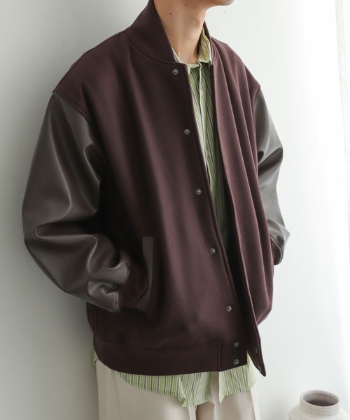 SENSE OF PLACE by URBAN RESEARCH（センスオブプレイスバイアーバンリサーチ）の「『ユニセックス』NewZealandWoolスタジャン（スタジャン・メンズ・ブラウン/ブラック・MEDIUM/LARGE）」の7枚目の写真