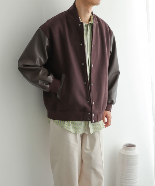 SENSE OF PLACE by URBAN RESEARCH（センスオブプレイスバイアーバンリサーチ）の「『ユニセックス』NewZealandWoolスタジャン（スタジャン・メンズ・ブラウン/ブラック・MEDIUM/LARGE）」の10枚目の写真