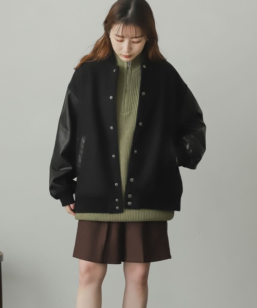 SENSE OF PLACE by URBAN RESEARCH（センスオブプレイスバイアーバンリサーチ）の「『ユニセックス』NewZealandWoolスタジャン（スタジャン・メンズ・ブラウン/ブラック・MEDIUM/LARGE）」の15枚目の写真