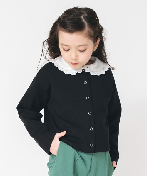 BRANSHES（ブランシェス）の「クロップド丈カーディガン（カーディガン/ボレロ・キッズ・ブラック/ピンク/アイボリー・150/120/90/130/100/110/140）」の20枚目の写真