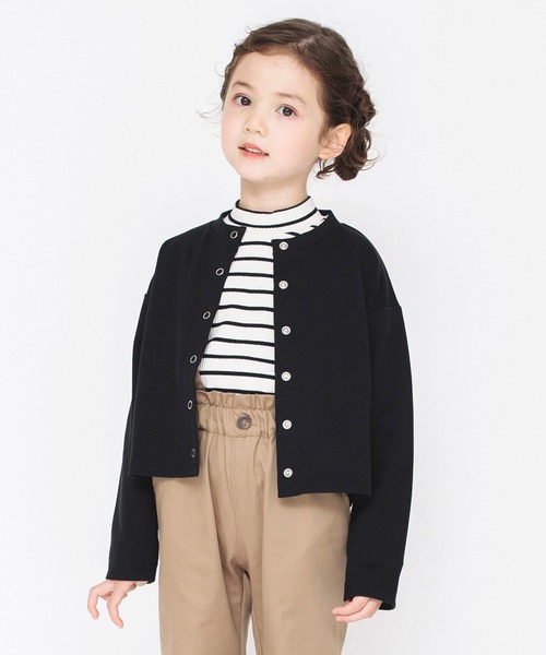 BRANSHES（ブランシェス）の「クロップド丈カーディガン（カーディガン/ボレロ・キッズ・ブラック/ピンク/アイボリー・150/120/90/130/100/110/140）」の14枚目の写真