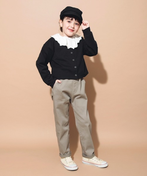 BRANSHES（ブランシェス）の「クロップド丈カーディガン（カーディガン/ボレロ・キッズ・ブラック/ピンク/アイボリー・150/120/90/130/100/110/140）」の7枚目の写真
