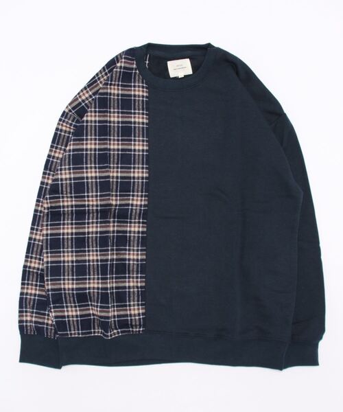 go slow caravan（ゴースローキャラバン）の「裏起毛切替BIGﾄﾚｰﾅｰ(M1)（スウェット・メンズ・グレー/ブルー系その他/ネイビー/ベージュ/ホワイト/ブラック・MEDIUM/LARGE/X-LARGE）」の5枚目の写真