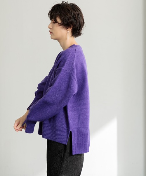 AMERICAN RAG CIE（アメリカンラグシー）の「モヘヤボリュームスリットニット（ニット/セーター・レディース・チャコール/パープル/ベージュ・FREE）」の20枚目の写真