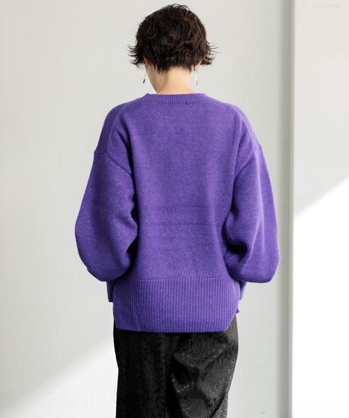 AMERICAN RAG CIE（アメリカンラグシー）の「モヘヤボリュームスリットニット（ニット/セーター・レディース・チャコール/パープル/ベージュ・FREE）」の21枚目の写真