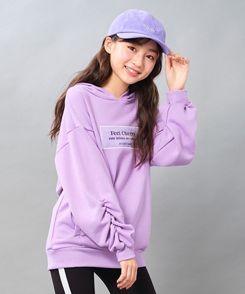 by LOVEiT（バイラビット）の「袖シャーリングチュニック（チュニック・キッズ・モカ/ラベンダー/ブラック・140cm/160cm/130cm/150cm/120cm）」の3枚目の写真