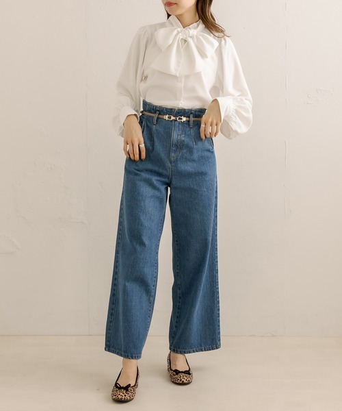OLIVE des OLIVE(オリーブデオリーブ)の「ビットベルト付デニムパンツ(デニムパンツ・レディース・ネイビー/ブルー・FREE)」の9枚目の写真
