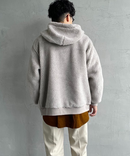 Vincent et Mireille（バンソンエミレイユ）の「[Vincent et Mireille/ヴァンソン エ ミレイユ] ボアフリースジップパーカー（ブルゾン・レディース・アイボリー/ブラック・38/40）」の8枚目の写真