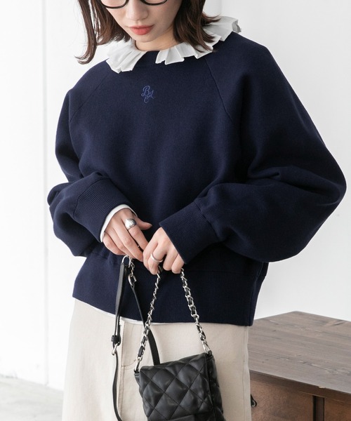 BONLECILL（ボンルシール）の「フロントロゴ刺繍 クロップド