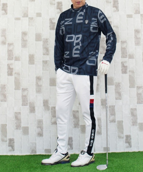 セール】裾ファスナーサイドライン ポンチ ゴルフパンツ ゴルフウェア