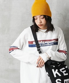 セール】ロゴ フラッグ フレンチ テリー クルーネック