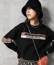 <大きいサイズ> 綿100%袖ラインロングスリーブTシャツ GEVS.