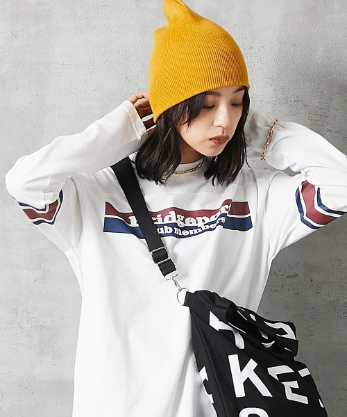 GEVS.(ジェイヴィス)の「<大きいサイズ> 綿100%袖ラインロングスリーブTシャツ GEVS.(Tシャツ/カットソー・レディース・ブラック/オフホワイト・3L/5L/LL/4L/L)」の3枚目の写真