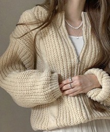 Chaco closet | 畦ケーブル編みジップカーディガン(カーディガン/ボレロ)