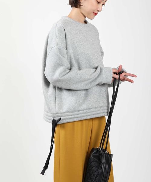 PICCIN(ピッチン)の「裾リボンプルオーバー(Tシャツ/カットソー・レディース・ブラック/オフホワイト/グレー・M)」の3枚目の写真