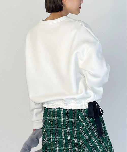 PICCIN(ピッチン)の「裾リボンプルオーバー(Tシャツ/カットソー・レディース・ブラック/オフホワイト/グレー・M)」の10枚目の写真