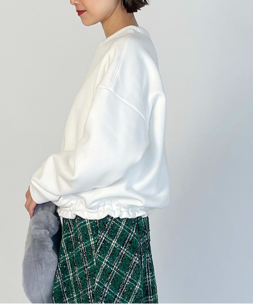 PICCIN(ピッチン)の「裾リボンプルオーバー(Tシャツ/カットソー・レディース・ブラック/オフホワイト/グレー・M)」の9枚目の写真