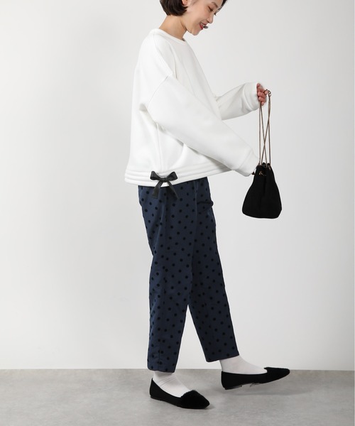 PICCIN(ピッチン)の「裾リボンプルオーバー(Tシャツ/カットソー・レディース・ブラック/オフホワイト/グレー・M)」の6枚目の写真