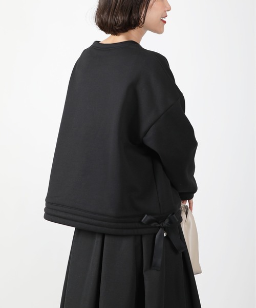 PICCIN(ピッチン)の「裾リボンプルオーバー(Tシャツ/カットソー・レディース・ブラック/オフホワイト/グレー・M)」の18枚目の写真