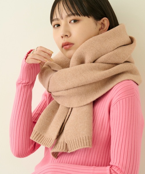 Aunt Marie's(アントマリーズ)の「ニットオーバーストール / ベーシックリブマフラー(ストール/ショール・レディース・グレー/ブルー/アイボリー/ピンク・FREE)」の21枚目の写真