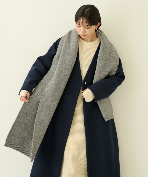 Aunt Marie's(アントマリーズ)の「ニットオーバーストール / ベーシックリブマフラー(ストール/ショール・レディース・グレー/ブルー/アイボリー/ピンク・FREE)」の19枚目の写真