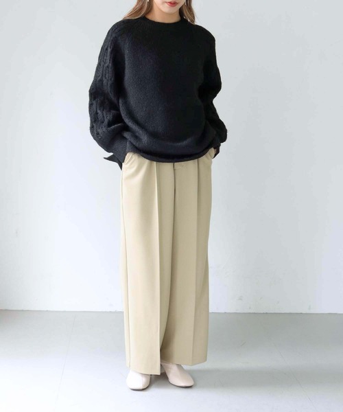 HER CLOSET（ハークローゼット）の「【shemoshelly】MIXヤーン3Dスリーブニット（ニット/セーター・レディース・ブラック/パープル/ピンク/イエロー/アイボリー・M）」の19枚目の写真