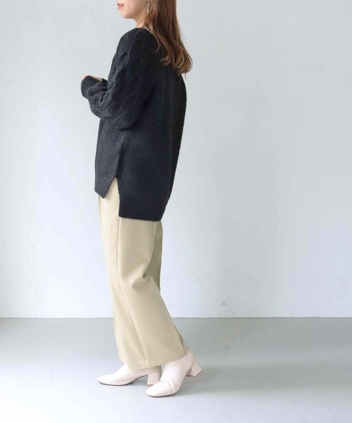 HER CLOSET（ハークローゼット）の「【shemoshelly】MIXヤーン3Dスリーブニット（ニット/セーター・レディース・ブラック/パープル/ピンク/イエロー/アイボリー・M）」の20枚目の写真