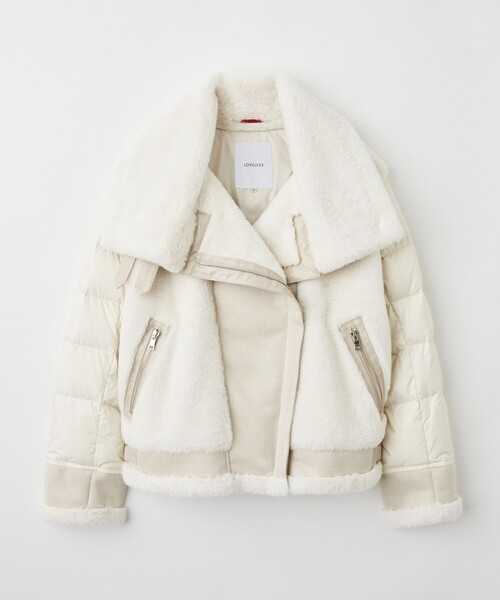 LOVELESS（ラブレス）の「ファーコンビライダースダウン（ブルゾン・レディース・ブラック/オフホワイト・34/36）」の14枚目の写真