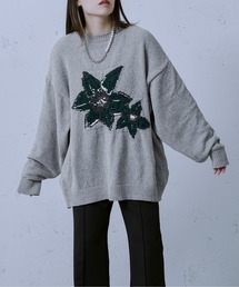 Ellno Loset | ベロアモールインターシャニット(ニット/セーター)