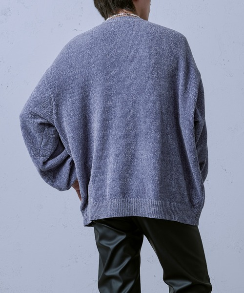 Ellno Loset（エルノロゼット）の「ベロアモールインターシャニット（ニット/セーター・メンズ・ブルー/ブラック/ライトグレー・MEDIUM/LARGE）」の10枚目の写真