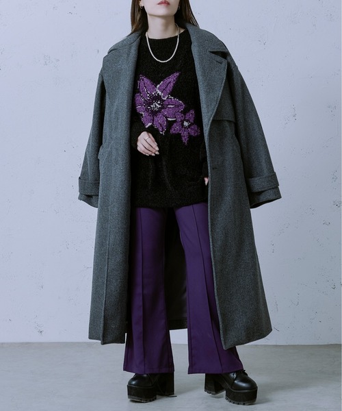 Ellno Loset（エルノロゼット）の「ベロアモールインターシャニット（ニット/セーター・メンズ・ブルー/ブラック/ライトグレー・MEDIUM/LARGE）」の14枚目の写真