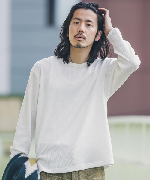 URBAN RESEARCH Sonny Label（アーバンリサーチサニーレーベル）の「『MADE IN JAPAN』 起毛ネップワッフルロングスリーブ（Tシャツ/カットソー・メンズ・グレー系その他/オフホワイト/グレー/ブラック系その他・MEDIUM/LARGE）」の5枚目の写真