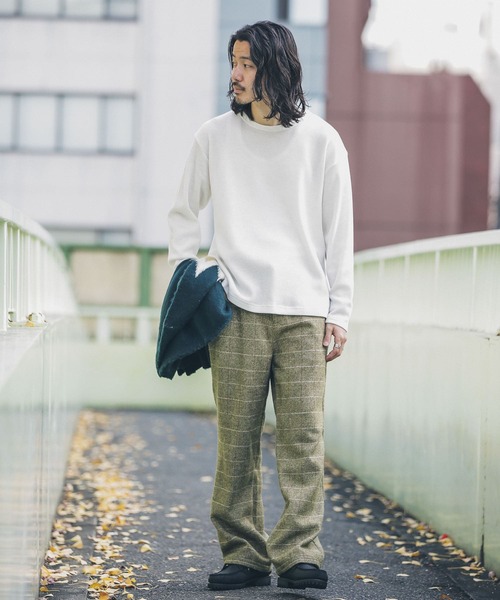 URBAN RESEARCH Sonny Label（アーバンリサーチサニーレーベル）の「『MADE IN JAPAN』 起毛ネップワッフルロングスリーブ（Tシャツ/カットソー・メンズ・グレー系その他/オフホワイト/グレー/ブラック系その他・MEDIUM/LARGE）」の8枚目の写真