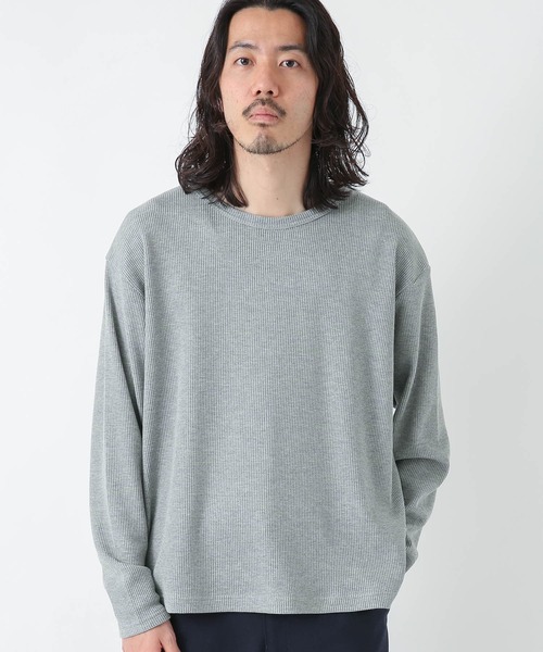 URBAN RESEARCH Sonny Label（アーバンリサーチサニーレーベル）の「『MADE IN JAPAN』 起毛ネップワッフルロングスリーブ（Tシャツ/カットソー・メンズ・グレー系その他/オフホワイト/グレー/ブラック系その他・MEDIUM/LARGE）」の13枚目の写真