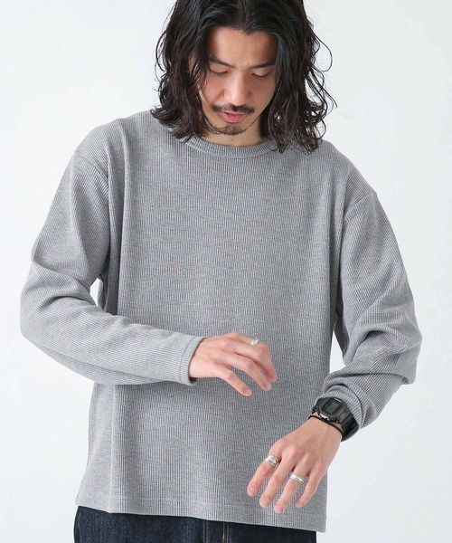 URBAN RESEARCH Sonny Label（アーバンリサーチサニーレーベル）の「『MADE IN JAPAN』 起毛ネップワッフルロングスリーブ（Tシャツ/カットソー・メンズ・グレー系その他/オフホワイト/グレー/ブラック系その他・MEDIUM/LARGE）」の11枚目の写真