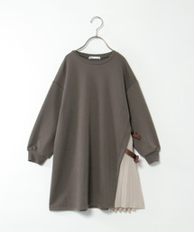 サイドシフォンプリーツ裏毛ワンピース（120~160cm）