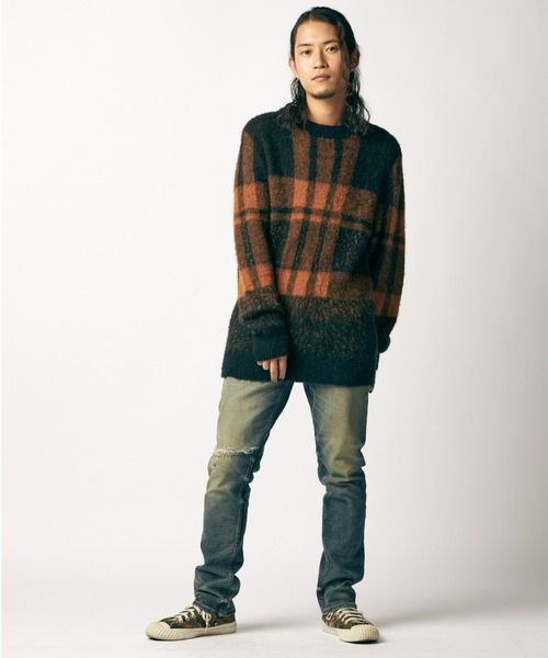 Guess(ゲス)の「Philo Mid Neck Check Sweater(ニット/セーター・メンズ・オレンジ・X-LARGE/LARGE/MEDIUM/SMALL)」の7枚目の写真