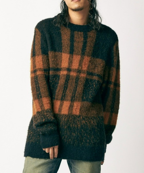 Guess(ゲス)の「Philo Mid Neck Check Sweater(ニット/セーター・メンズ・オレンジ・X-LARGE/LARGE/MEDIUM/SMALL)」の9枚目の写真