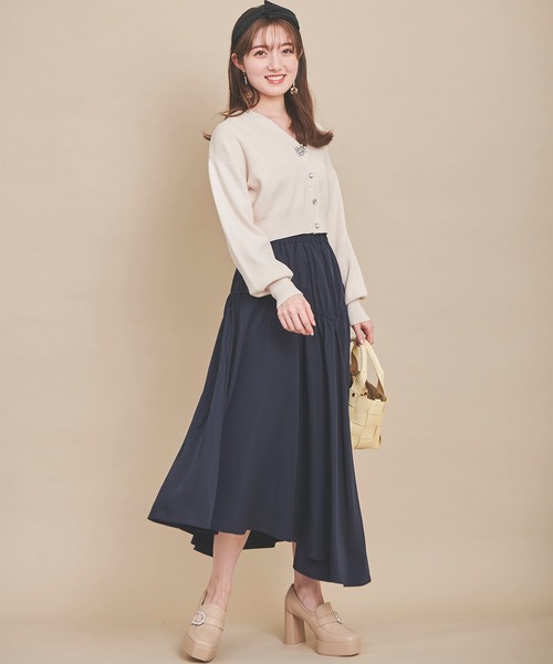 VALENTINO直営店 タフタ スカート アシッドグリーン タフタピンタックギャザースカート|allureville OFFICIAL SITE