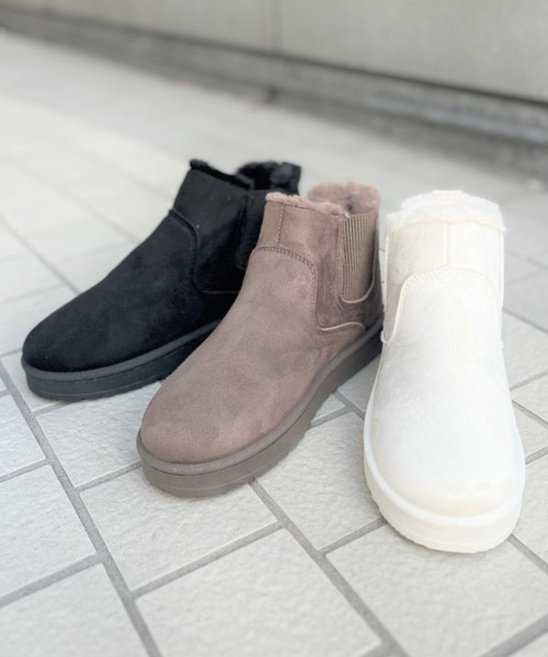 【R&E】サイドゴアムートンブーツ